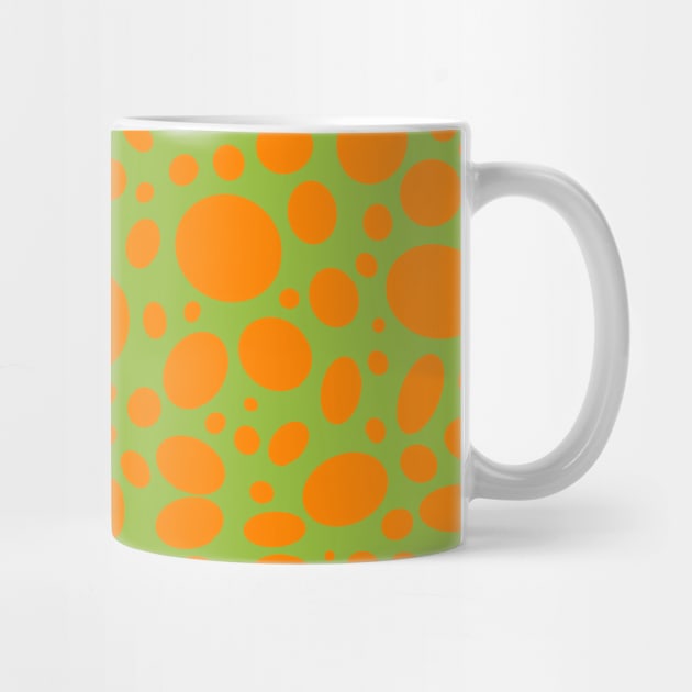 Orange dots on green pattern by A_using_colors